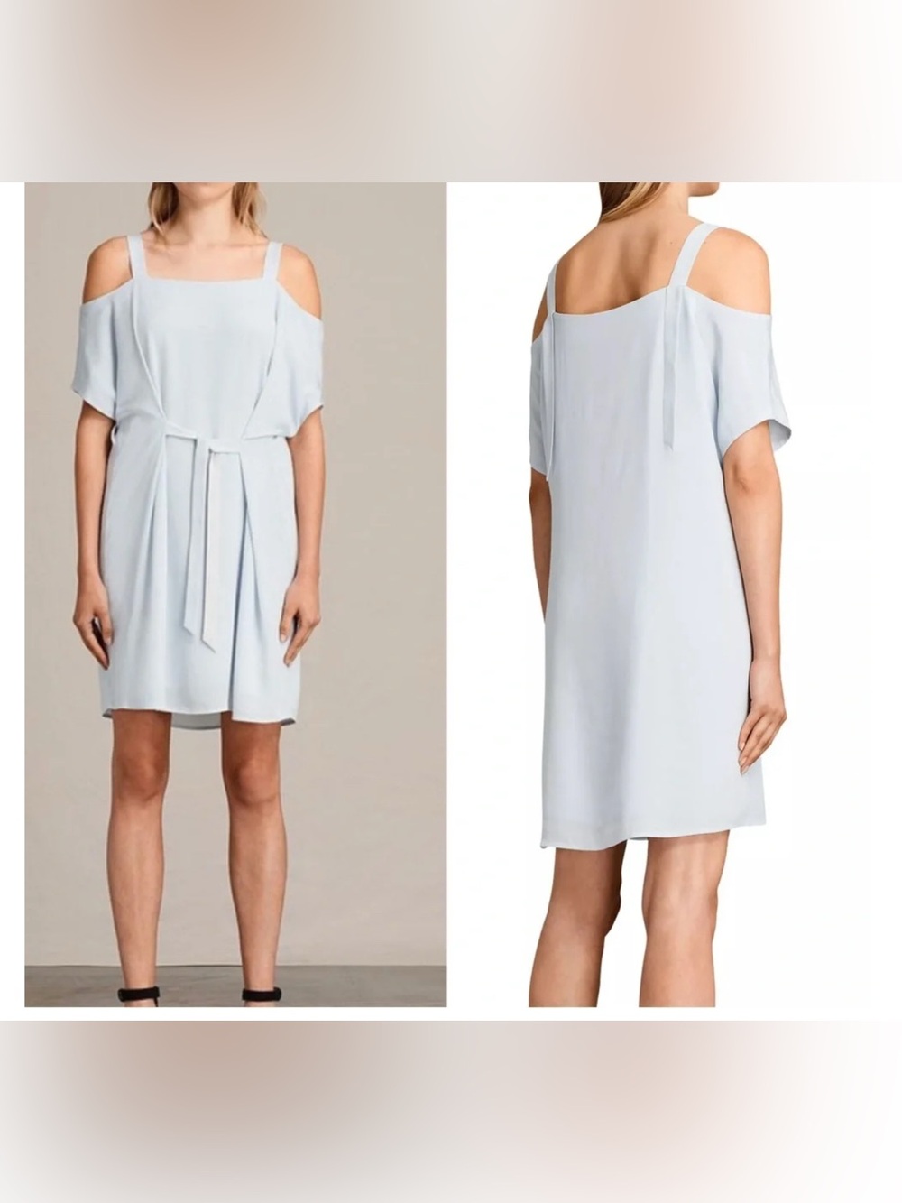 All Saints Rae Cold Shoulder Blue Dress Size Small